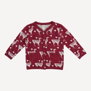 NWT 4T Kate Quinn ketti pocket cardigan llama & hearts lenzing modal red